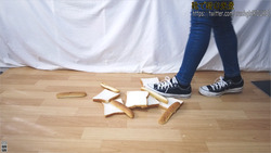 12-11 Relieve stress by stepping on bread with Converse