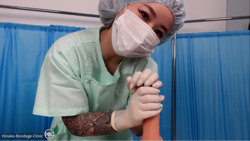 Handjob POV video in surgical underwear