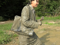 Covered in mud from head to toe!