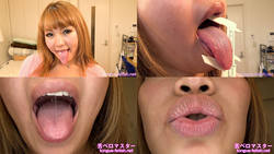 [舌头 fetiberofeci] 双叶 yukina 色情长长的舌头和嘴仔细观察